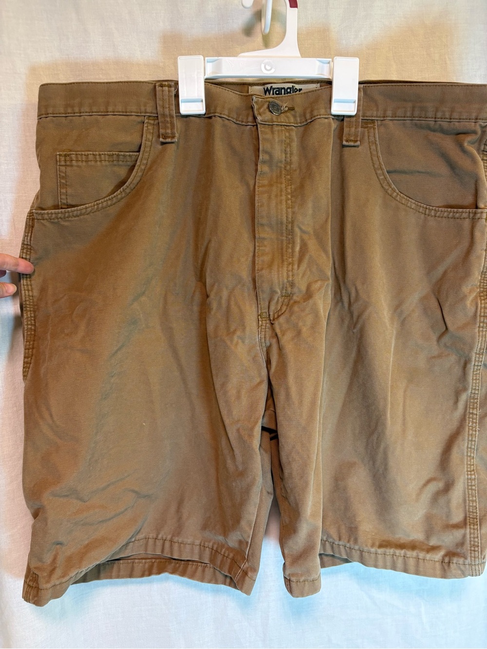 Wrangler Authentics Shorts Men's 42 Utility Carpenter Duck Canvas Brown